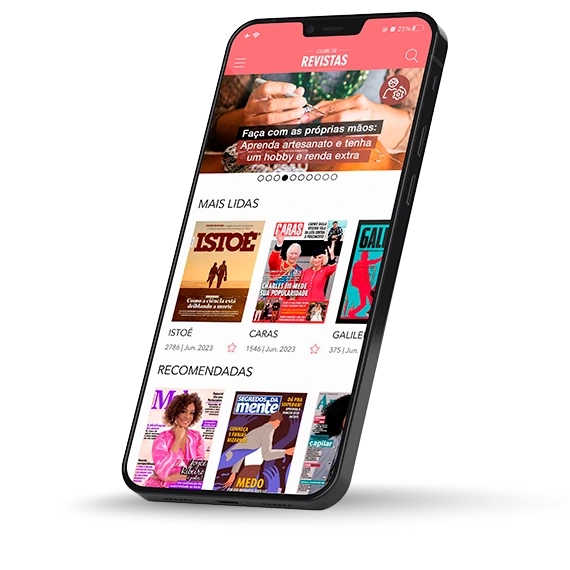 mockup do aplicativo clube de revistas