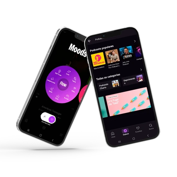 mockup do aplicativo deezer